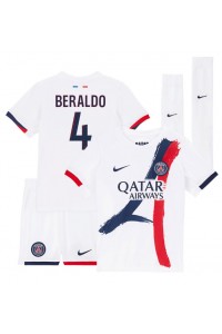 Fotbalové Dres Paris Saint-Germain Lucas Beraldo #4 Dětské Venkovní Oblečení 2025-26 Krátký Rukáv (+ trenýrky)